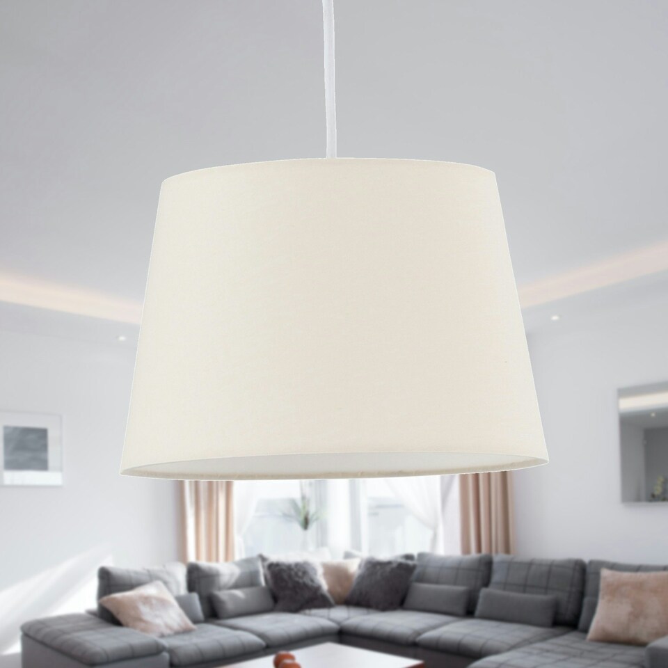 image 1 of Natural Cotton 23cm Tapered Cylinder Pendant or Lamp Shade Brown