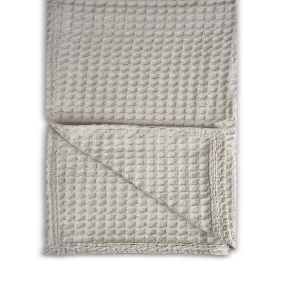 image 1 of Waffle Throw Blanket 225 x 250cm - Taupe