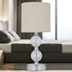 image 9 of First Choice Lighting Set of 2 Chrome Two Ball Table Lamps with Natural Linen Shades Chrome | Brown
