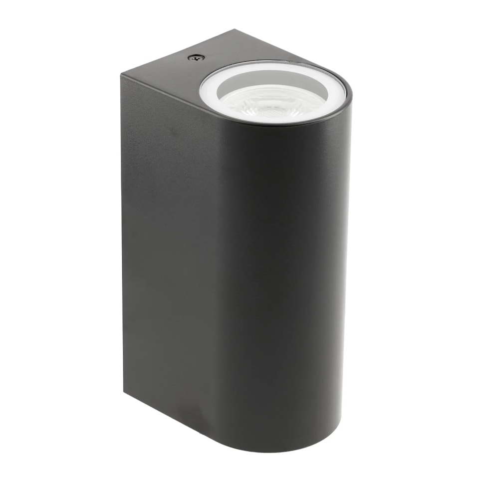 image 1 of CGC EILEEN Black Curved Double GU10 Outdoor Wall Light | Black | Black