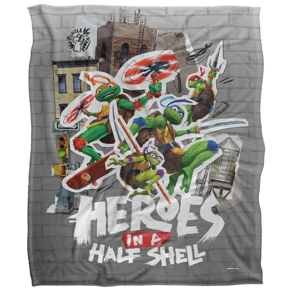 image 1 of Teenage Mutant Ninja Turtles: Mutant Mayhem Heroes In A Half Shell Silky Supersoft Blanket | Multi | Multicoloured | 152cm x 127cm | 1