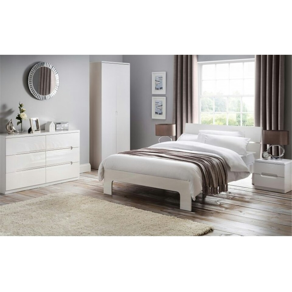 image 1 of Chic White High Gloss Shoe Cabinet with Drawer