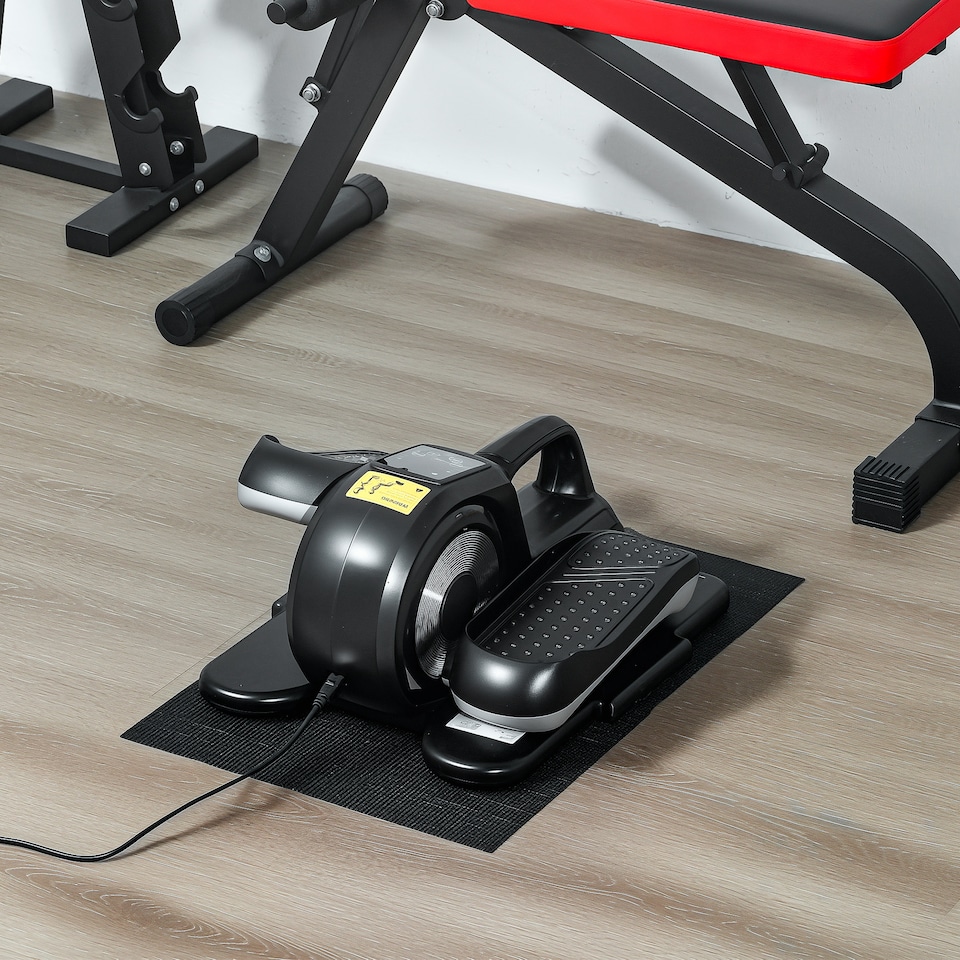 image 1 of SPORTNOW Mini Elliptical Machine, Seated Pedal Exerciser w Remote Control