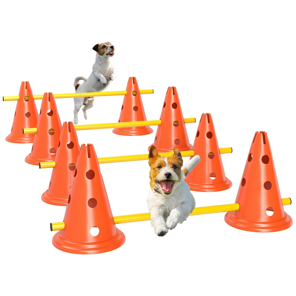image 1 of PawHut Dog Agility Equipment Set, Four-Piece Adjustable Height Jumping