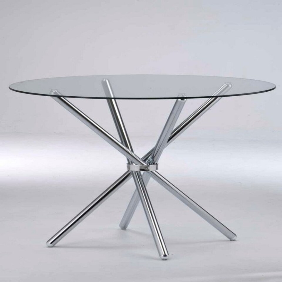 image 1 of Casa Dining Table Glass Top - Metal/Glass - L90 x W90 x H74.5 cm - Clear Clear