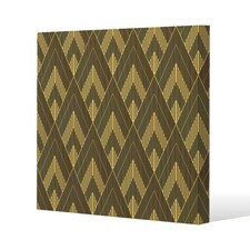 Black & Gold Striped Triangles (Canvas Print) 77 x 77 x 4cm