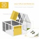 image 4 of PawHut Rabbit Hutch, Bunny Cage Outdoor with Openable Roof, Grey