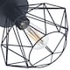 image 3 of Industrial Basket Cage Designed Matt Black Metal Semi Flush Ceiling Light | Black | Black | 1
