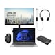 image 1 of Ultimate Home Office bundle - HP 255 Laptop + Asus Monitor + Headphones & Mouse + Dock