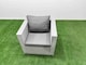 image 5 of Fimous 8 PCs Rising Dining Table Set Rattan Furniture Set with 3 Seater Sofa Chair 2 Small Footstools 2 Side Tables Light Grey