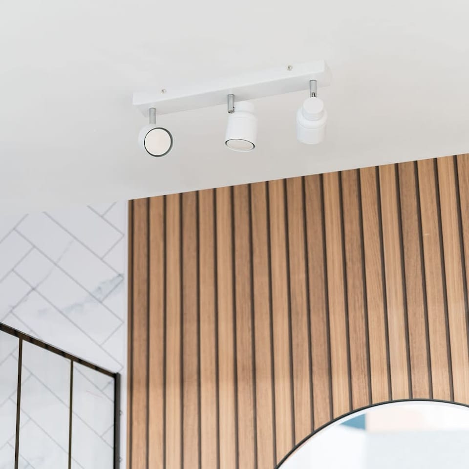 image 1 of ValueLights Benton White IP44 Spotlight Bathroom Ceiling Light | White