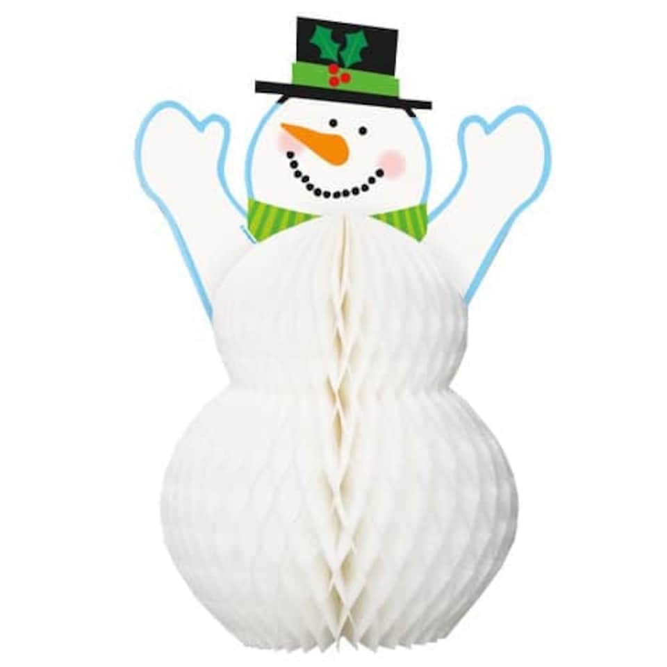 Christmas Snowman Honeycomb Hanging Decoration 30cm