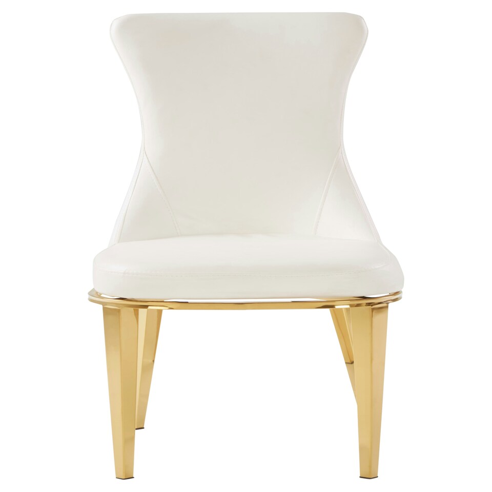 image 1 of Interiors by Premier White Dining Chair, Comfortable Leather Desk Chair, Backrest Dining chair, Faux White Leather