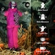 image 5 of Outsunny Sound Activated Halloween Animatronics Clown with Red Light Up Eyes