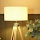 image 2 of ValueLights Clipper Painted Natural Floor Lamp with Large Cream Drum Shade