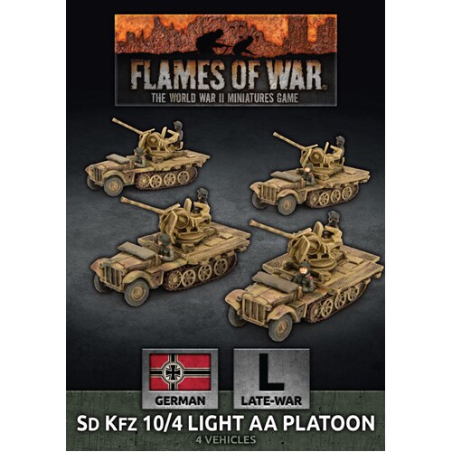 Flames of War: SdKfz 10/4 Light AA Platoon (x4 Plastic) - Brand New