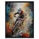 image 1 of Mountain Biker Paint Action Shot Home Decor 12x16" Framed Wall Art Print