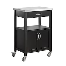 SoBuy FKW22-SCH,Stainless Steel Top Kitchen Trolley Microwave Stand on Wheels