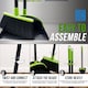 image 8 of Long Handled Dustpan and Brush Set Upright Sweeping Broom with Built-In Bristle Cleaner