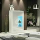 image 5 of White Display Cabinet 93cm Gloss Doors Free LED Modern Storage Unit | White