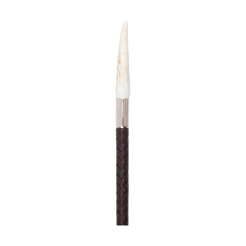 image 1 of Supreme Products Plaited Leather Horse Show Cane - Brown - 24in