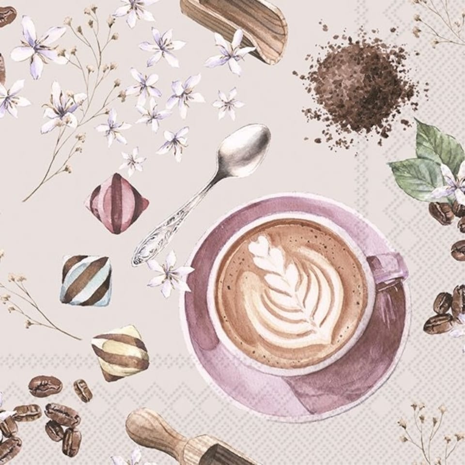 IHR  Coffee Linen Cocktail Napkin 25cm 3ply  20 Pack