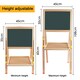 image 4 of Height Adjustable Folding Wood Easel Whiteboard Black Board 47 x 84.5cm