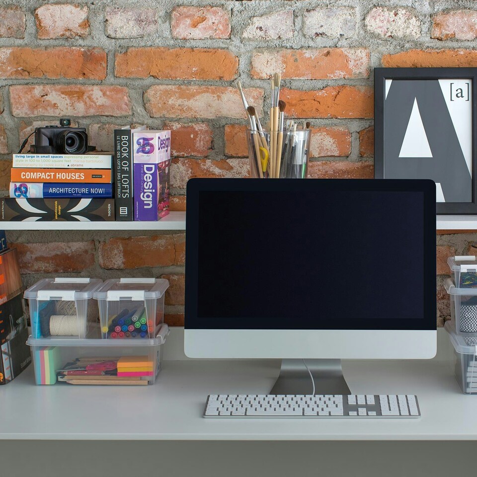 image 1 of SmartStore Different size Storage Box for Home with Clip Lid | Clear | 25L