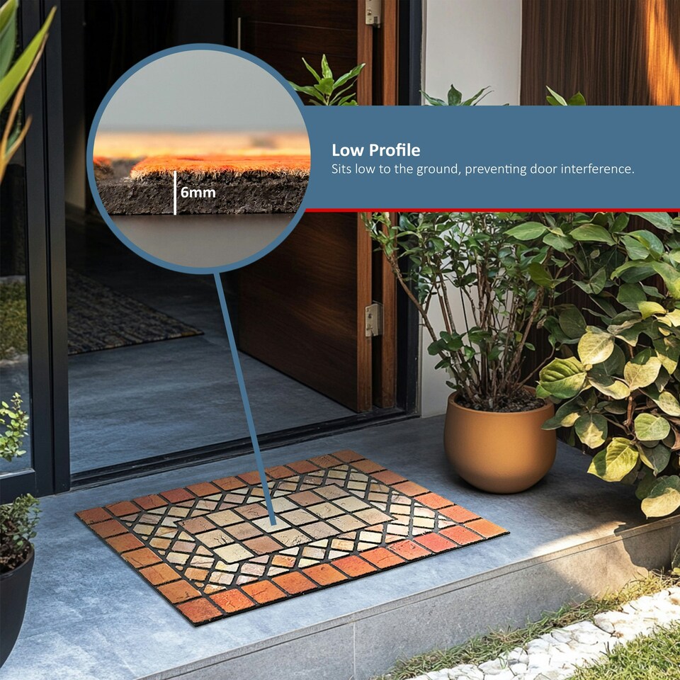 image 1 of Nicoman Rubber Elegant Red Tile Doormat - 90x60cm