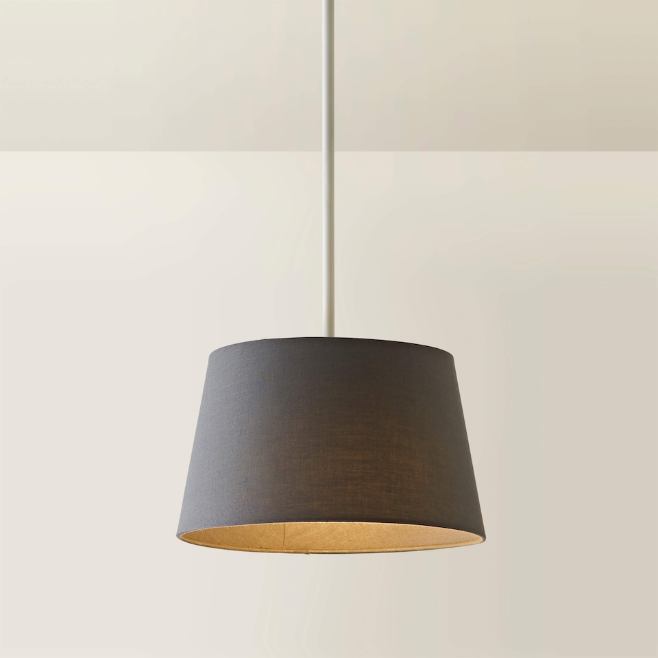 image 1 of ValueLights Aspen Small Grey Taper Ceiling Shade