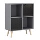 image 1 of Grey 4-Cube Storage Unit with 2 Geo Doors and Legs | Black | Black & Pine | 1