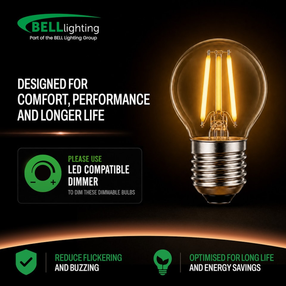 image 1 of BELL Lighting Dimmable E27 LED Filament Golf Ball 4.7W Light Bulb Warm White 2700K