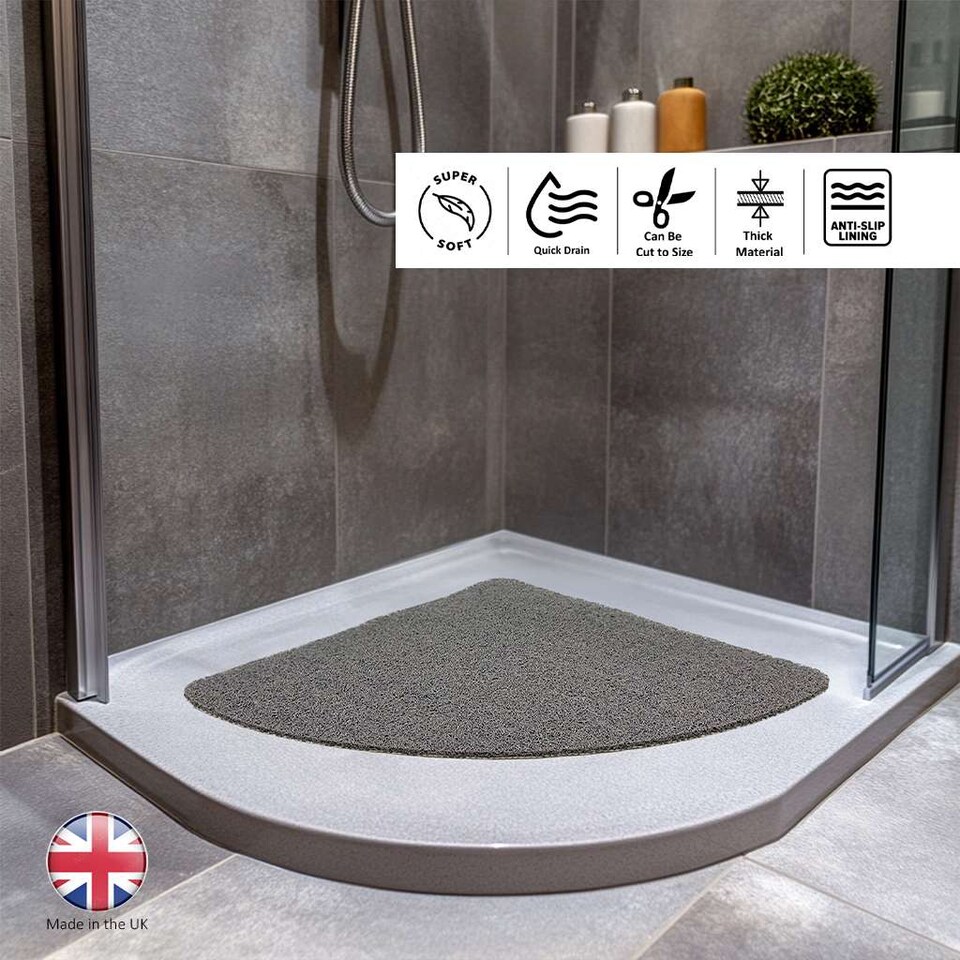 image 1 of Quadrant Anti-Slip Spaghetti Shower Mat 60cm