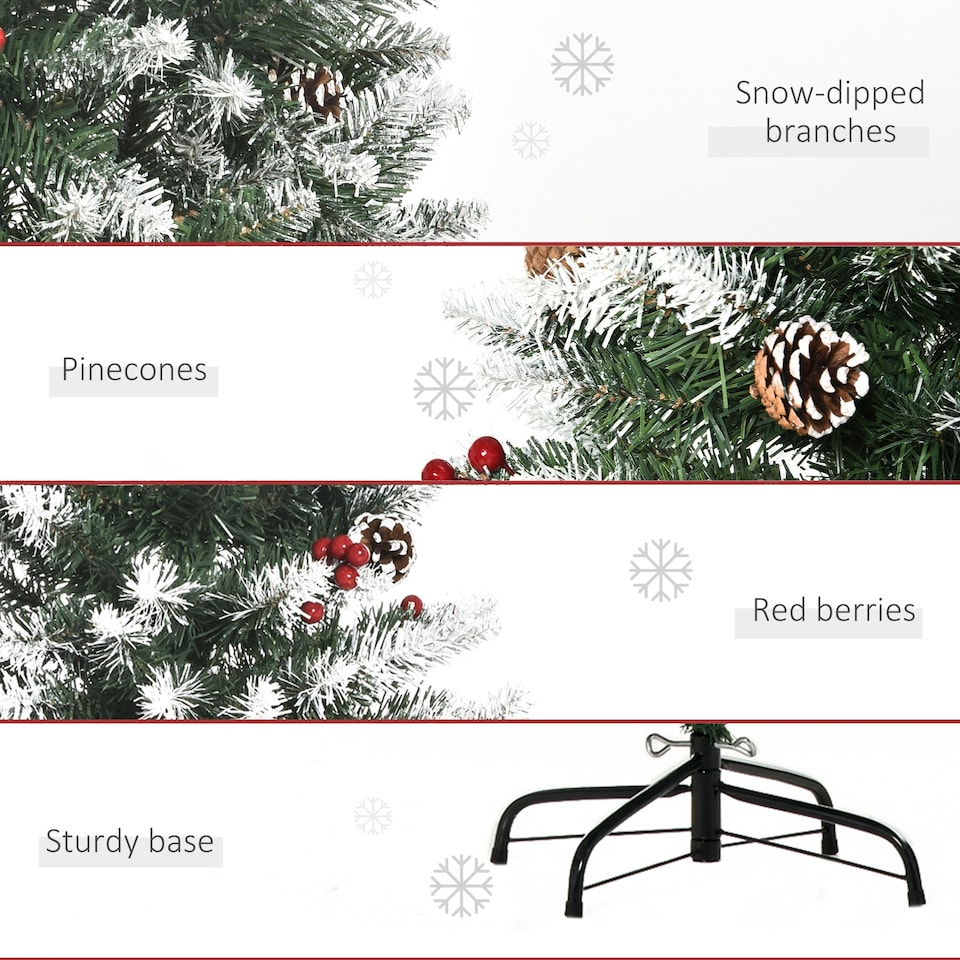 image 1 of HOMCOM 5FT Artificial Christmas Tree Xmas Indoor Decoration w/ Pinecone