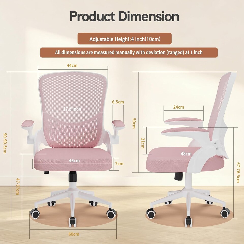 image 1 of Rattantree Ergonomic Office Desk Chair Mid-Back Mesh Computer Chair