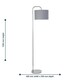 image 8 of First Choice Lighting Set of 2 Chrome Arched Floor Lamps with Grey Cotton Shades Chrome | Grey