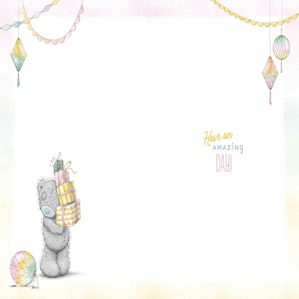image 1 of Bear With Stack Of Gifts 30th Birthday Card