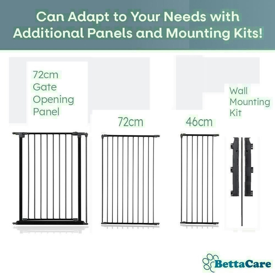image 1 of Bettacare Extra Tall Pet Pen, Pentagon, Black, 105cm High, 5 Panels, 1x72cm Door Panel and 4x72cm Side Panels, Dog Pen for Pets Black