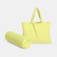 image 4 of OHS Beach Towel Bag Microfibre Quick Dry Absorbent Bath Large Travel Spa | Yellow | Neon Yellow | One size