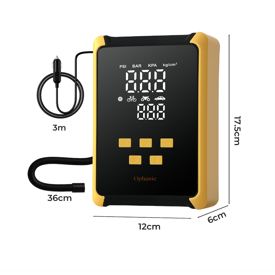 image 1 of 12V 150PSI Portable Air Compressor Dual Display LED Tire Inflator