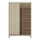 image 2 of Uppsala Open Mobile Wardrobe Unit in Jackson Hickory Oak with a Beige Textile Curtain on Wheels