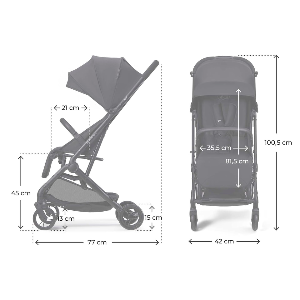image 1 of Kinderkraft Compact And Lightweight Pushchair Indy 3 | Black | Black