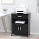 image 2 of Vinsetto Printer Stand Mobile Printer Cabinet with Storage, Open Shelf, Drawer for Home Office, 60cm x 39cm x 80cm, Black