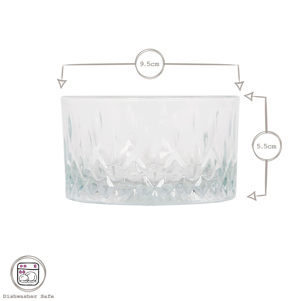 image 1 of LAV Odin Glass Serving Bowls - 9.5cm - Pack of 2 | Clear | Clear
