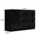 image 3 of FWStyle Stora 6 Drawer Wide 3+3 Chest Of Drawers - Black Gloss Front
