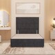 image 5 of Divan Bed Base with 4 Drawers & Plain Floor Standing Headboard Plush Velvet | Grey | Charcoal