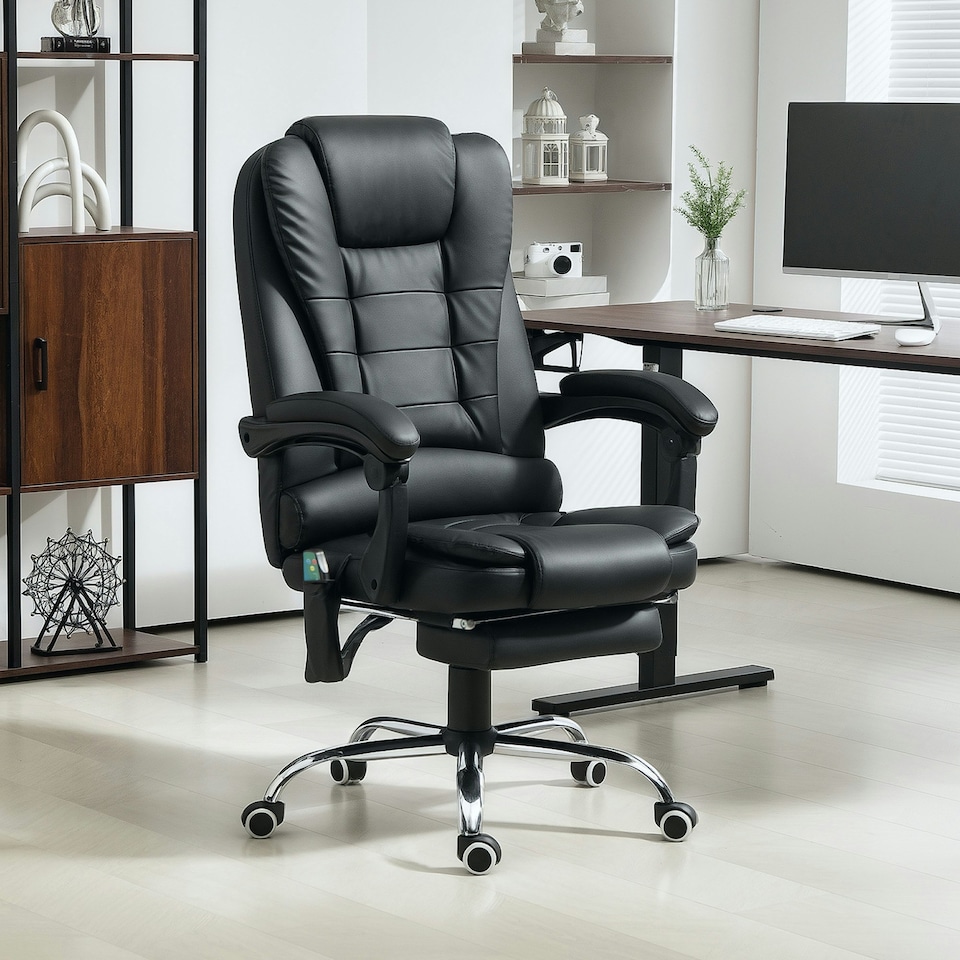 image 1 of Vinsetto Ergonomic Heated 6 Points Vibration Massage Executive Chair Black