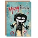 image 1 of Creepy Stick Man Birthday Card Weird Messy Drawing for Him