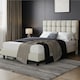 image 1 of Yaheetech 150 cm W × 200 cm L Upholstered Bed Frame Beige