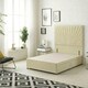 image 3 of Sunburst Divan Bed with 2 Drawers & 54'' Floor Standing Headboard Linen Fabric | Yellow | Beige